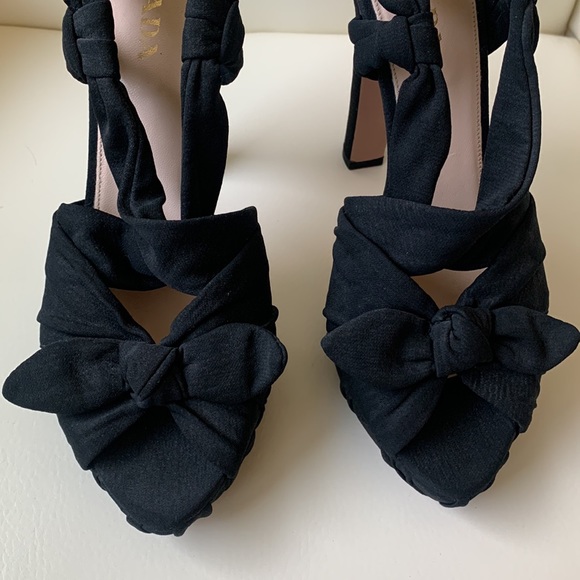 Prada Black Slingback Platform Sandals - Picture 4 of 16